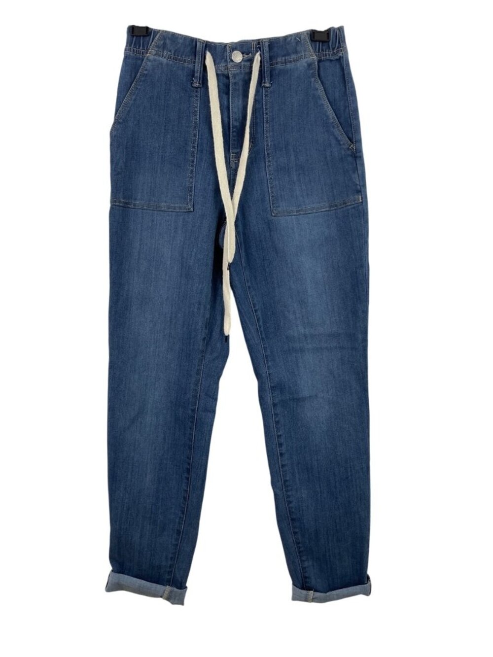 Judy Blue Womens Drawstring Denim Joggers Relaxed Fit Size 1/25 Cotton Blend - Picture 2 of 10